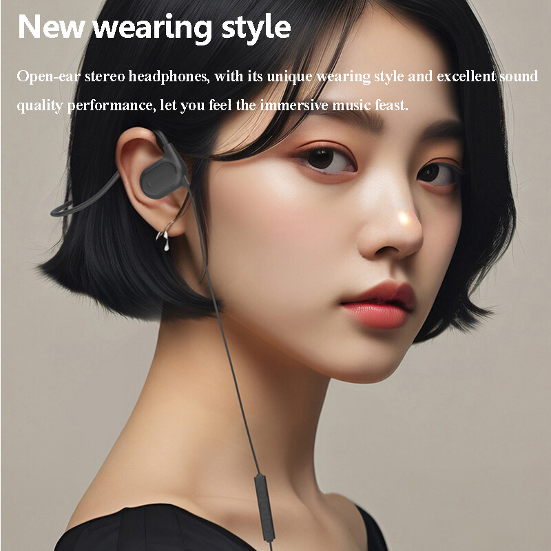 Кабелни слушалки с отворено ухо Слушалки за игри с въздушна проводимост 3,5 мм тип-c USB щепсел Стерео слушалки за компютър, лаптоп, мобилен телефон