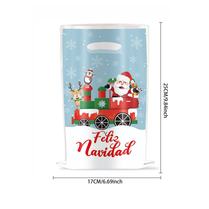 10 ks vianočných cukrovinkových vrecúšok s lanom, baliacim vreckom na sušienky, vianočnou dekoráciou 2024, darčekové tašky Navidad pre deti.