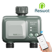 Reswat HCT-626 2-zásuvkový bezdrôtový zavlažovací časovač Bluetooth WiFi zavlažovací postrekovač mobilné ovládanie nastavenie záhradné zavlažovacie nástroje