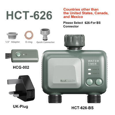 Reswat HCT-626 2-zásuvkový bezdrôtový zavlažovací časovač Bluetooth WiFi zavlažovací postrekovač mobilné ovládanie nastavenie záhradné zavlažovacie nástroje