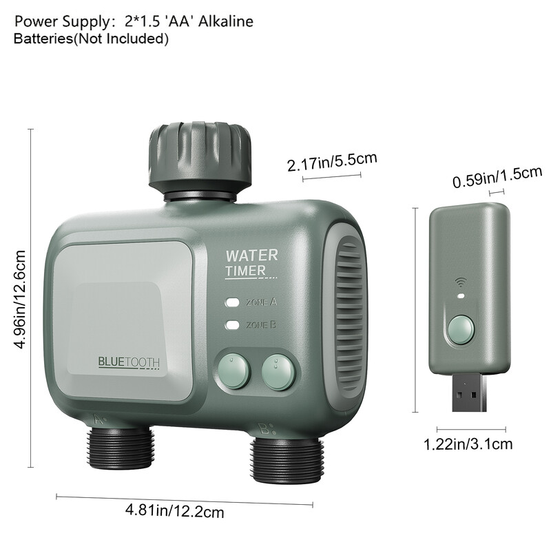 Reswat HCT-626 2-zásuvkový bezdrôtový zavlažovací časovač Bluetooth WiFi zavlažovací postrekovač mobilné ovládanie nastavenie záhradné zavlažovacie nástroje
