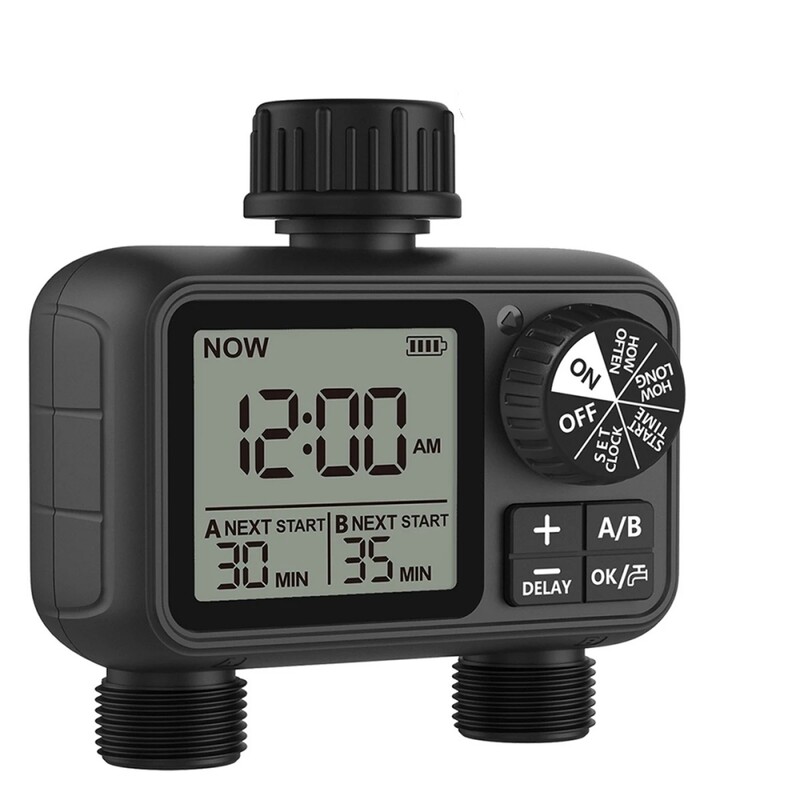 Cel mai nou cronometru digital de apă cu 2 ieșiri Control de programare independent Aspersor reglabil Instalare ușoară Irigare a gazonului de grădină