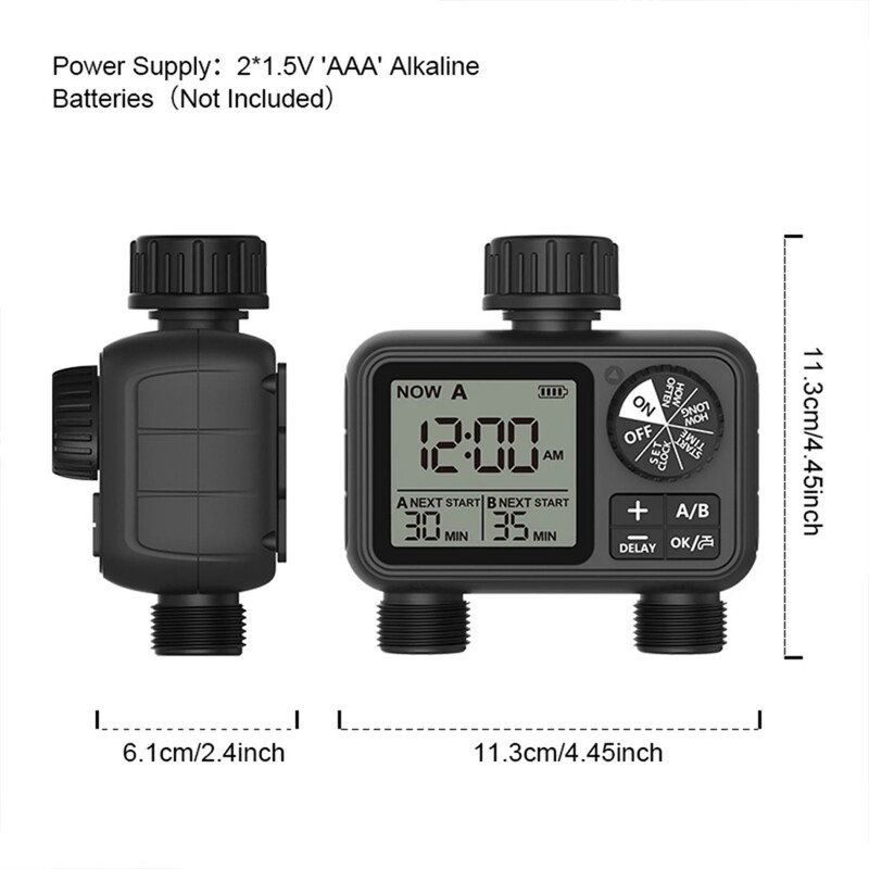 Cel mai nou cronometru digital de apă cu 2 ieșiri Control de programare independent Aspersor reglabil Instalare ușoară Irigare a gazonului de grădină