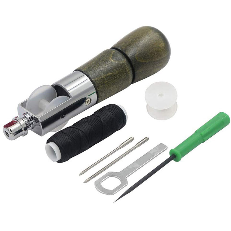 DIY roku šujmašīnu komplekts Ādas amatniecības izšūšanas kurpnieks Audekla remonts Ādas šūšanas īlens diegu komplekts Speedy Stitcher