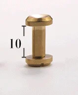 10db tömör sárgaréz, homorú felületű, kerek mellbimbófejű gombos csapcsavarok 10 mm-es táskacsavarok szögszegecs barkácsoláshoz, bőr kézművességhez