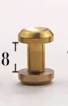10db tömör sárgaréz, homorú felületű, kerek mellbimbófejű gombos csapcsavarok 10 mm-es táskacsavarok szögszegecs barkácsoláshoz, bőr kézművességhez