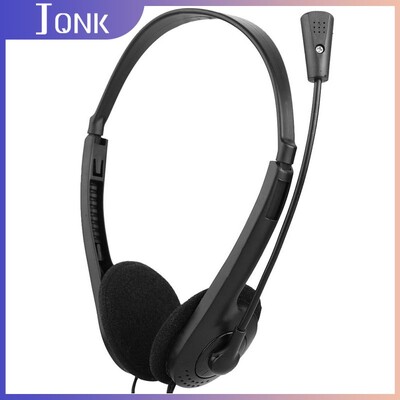 3,5 mm vadu stereoaustiņas trokšņus slāpējošas austiņas ar mikrofonu, regulējamu galvas stīpu personālajam klēpjdatoram Klientu apkalpošanas mikrofons