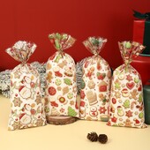 Rajzfilm Mikulás Hóember Mézeskalács karácsonyi cukorka táska műanyag ajándéktáska otthonra 2024 karácsonyi Navidad Noel ajándékok újévi csomagoló táska