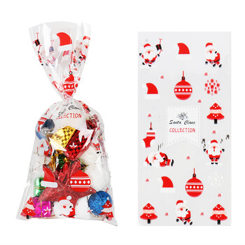 50 τμχ Merry Christmas Candy Bag Χριστουγεννιάτικο δέντρο μπισκότο μπισκότο τσάντα συσκευασία Χριστουγεννιάτικη διακόσμηση 2024 Τσάντα δώρου για παιδικό πάρτι προμήθειες