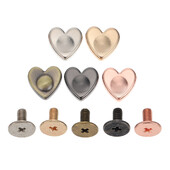 20 бр. Багажни крака Декорации на калъф за мобилен телефон Занаятчийски шпилки Бутон във формата на сърце Нит Цинкова сплав Направи си сам Комплект винтове