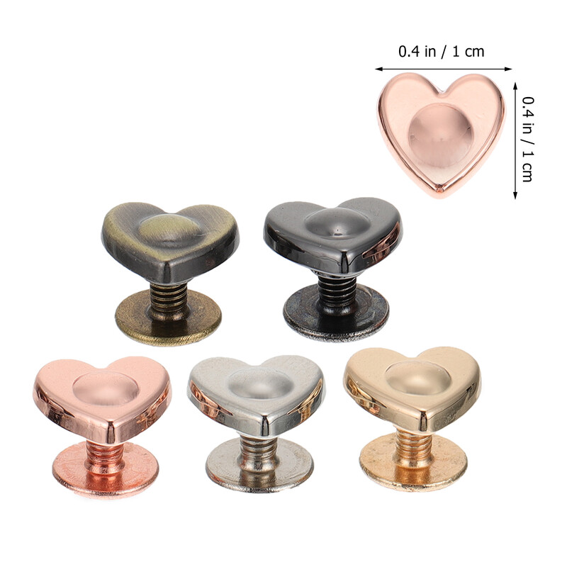 20 бр. Багажни крака Декорации на калъф за мобилен телефон Занаятчийски шпилки Бутон във формата на сърце Нит Цинкова сплав Направи си сам Комплект винтове