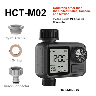 Eshico HCT-M02 vandens laikmatis Naujausias sodo purkštuvas su rankiniu / automatiniu 2 laistymo režimais, tinkamas įvairioms lauko scenoms