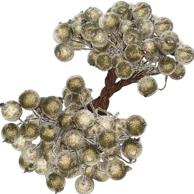 20/40 vnt. dirbtinių matinių uogų kalėdinių mini vyšnių kuokelių modeliavimo dvigalvių uogų uogų „pasidaryk pats“ vainiko dekoravimo reikmenys