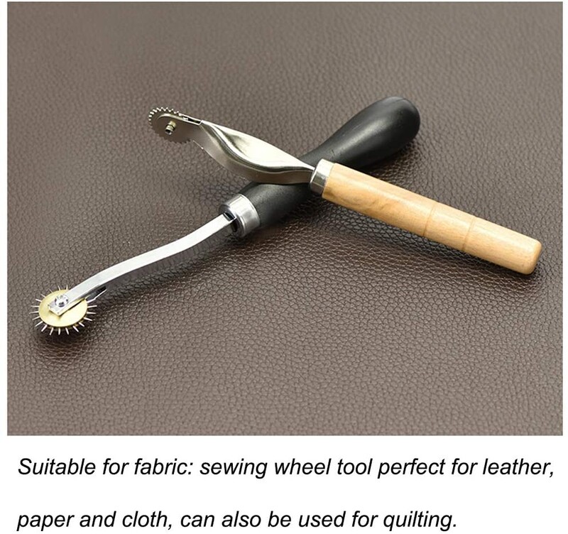 Kožni kotačić za crtanje Kotačić za šivanje Alat za šivanje Kotačić za crtanje vrhova igle Set kotačića za crtanje s drvenom drškom