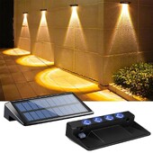 Solárne plotové svetlá Vonkajšie vodotesné RGB meniace sa farby/teplé biele LED solárne schodové svetlá Vonkajšie nástenné svetlá IP65 vodotesné