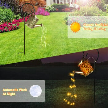 Solar Watering Can Light 36 LED Fairy Lights Αδιάβροχο βραστήρα String Lamp Κρεμαστό ηλιακό φανάρι Διακόσμηση εξωτερικού χώρου κήπου 2023