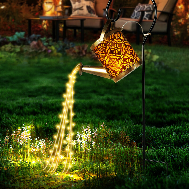 Solárne svetlo na krhlu, 36 LED rozprávkových svetiel, vodotesná lampa na kanvicu, závesná solárna lampa, vonkajšia záhradná dekorácia 2023