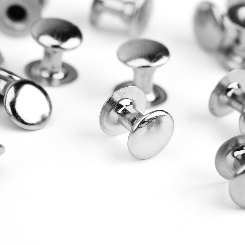 100 db 6 mm-es fém szegecsek ruhadarabokhoz.