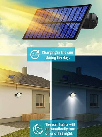 106LED Solar Light Outdoor Waterproof with Motion Floodlight Remote Control 3 modes for Patio Garage Backyard