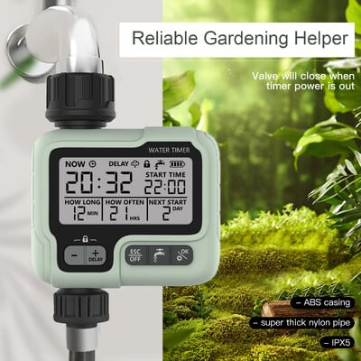 Eshico HCT-322 Automatic Water Timer Garden Ψηφιακή μηχανή άρδευσης Έξυπνος ψεκαστήρας που χρησιμοποιείται σε εξωτερικούς χώρους για εξοικονόμηση νερού και χρόνου