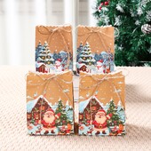 Vianočné papierové vrecko so Santa Clausom, Navidad Natal Noel Tree, snehuliak, darčeková taška, veselé vianočné dekorácie do domácnosti 2024 Nový rok 2025