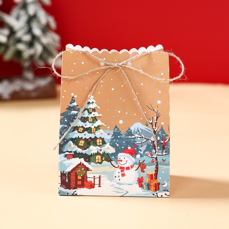 Vianočné papierové vrecko so Santa Clausom, Navidad Natal Noel Tree, snehuliak, darčeková taška, veselé vianočné dekorácie do domácnosti 2024 Nový rok 2025