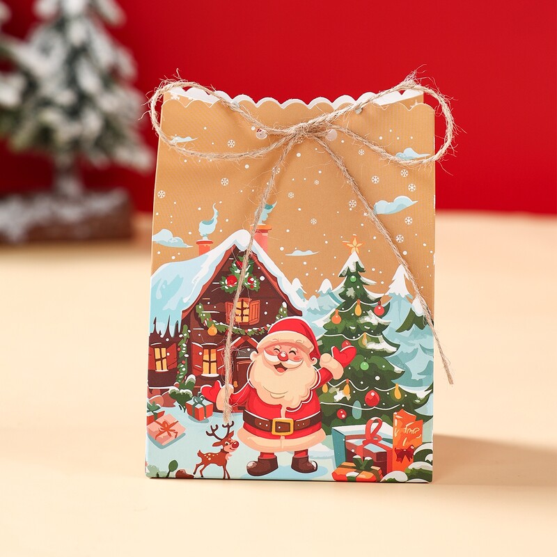 Vianočné papierové vrecko so Santa Clausom, Navidad Natal Noel Tree, snehuliak, darčeková taška, veselé vianočné dekorácie do domácnosti 2024 Nový rok 2025