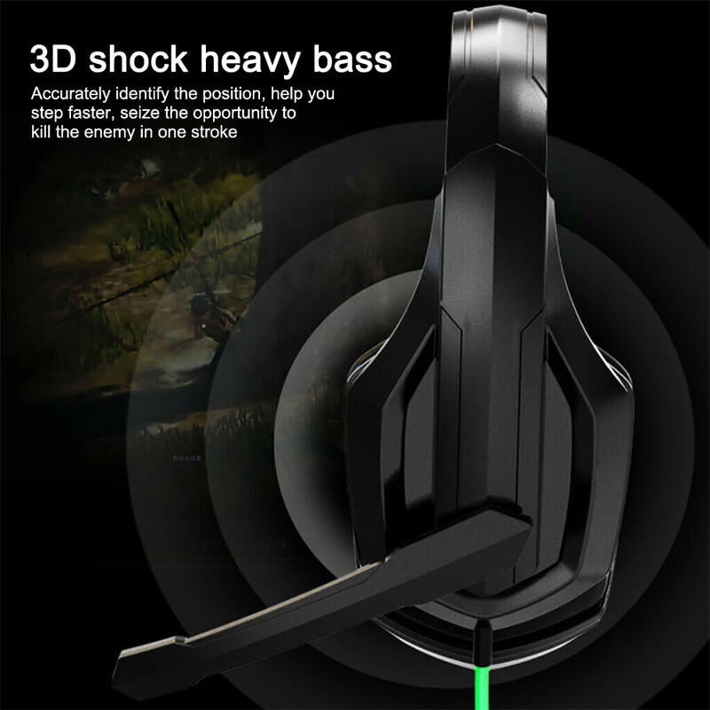 Professzionális Gamer fejhallgató Super Bass Fülre helyezhető számítógépes játékfejhallgató Zajszűrő fülhallgató PS4 PS5 PC laptophoz