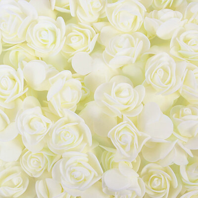 100/300 db 3 cm-es hab rózsa művirágok fej mackó rózsák kézzel készített barkács ajándék dekoráció esküvői Valentin nap otthoni dekoráció