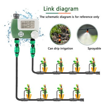 Προγραμματιζόμενος ψηφιακός σωλήνας βρύσης με χρονοδιακόπτη Λειτουργία μπαταρίας Αυτόματο σύστημα καταιονισμού ποτίσματος Ελεγκτής άρδευσης με 2 εξόδους