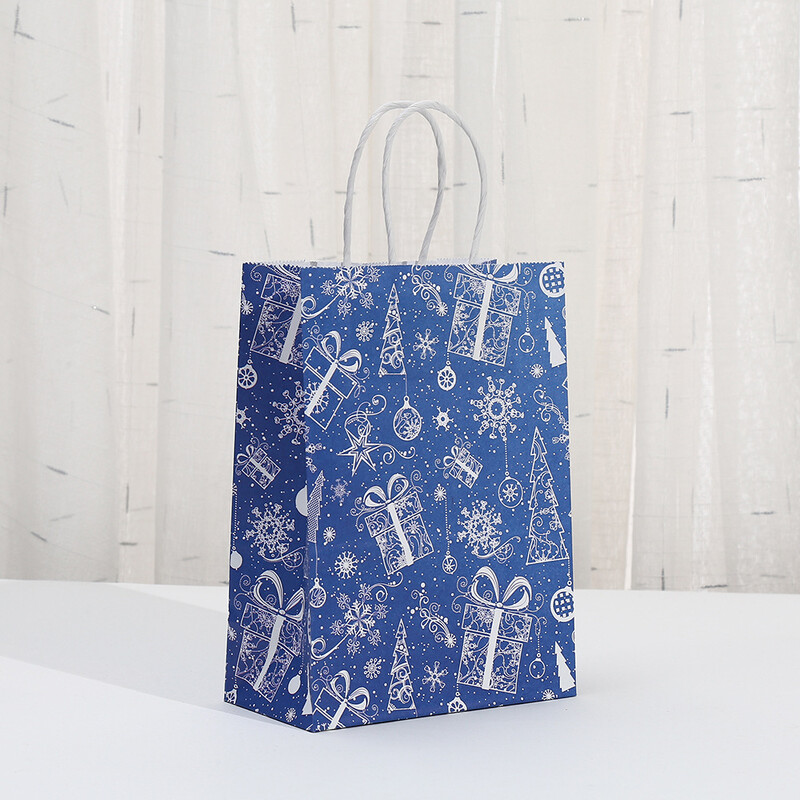 6 vnt Mėlyna snaigė Sniego senelis varpelio popierius dovanų pakavimo maišeliai Pirkinių krepšys 2025 m. Kalėdų Navidad Kalėdų teminiam vakarėliui Deocr