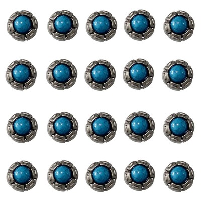 20 vnt Mini turkio spalvos dekoratyvinė sagtis, odinė kniedės „pasidaryk pats“ odinė dekoratyvinė sagtis, skirta „pasidaryk pats“ amatinei odai