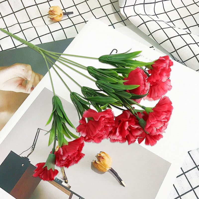 11 capete garoafa flori artificiale din plastic plante false acasa petrecere nunta decor buchet lux aranjament floral fals nou