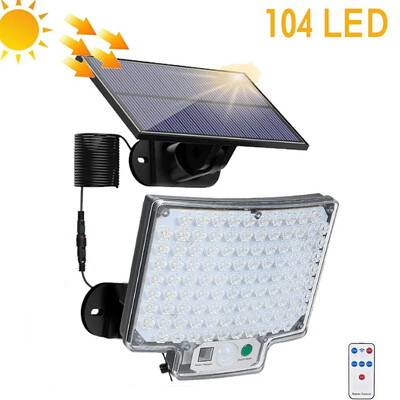 Solárne LED delené nástenné svietidlo s 3 režimami, vodotesné, so senzorom pohybu, záhradné pouličné osvetlenie, solárne svietidlo pre záhradné bezpečnostné nástenné svietidlo