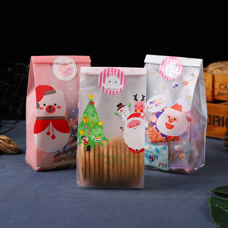 50 buc. Saci de ambalare Nougat de Anul Nou Crăciun Petrecere de Anul Nou Moș Crăciun Elk Om de zăpadă Biscuiți Pungă de plastic Materiale de Crăciun Saci dulci