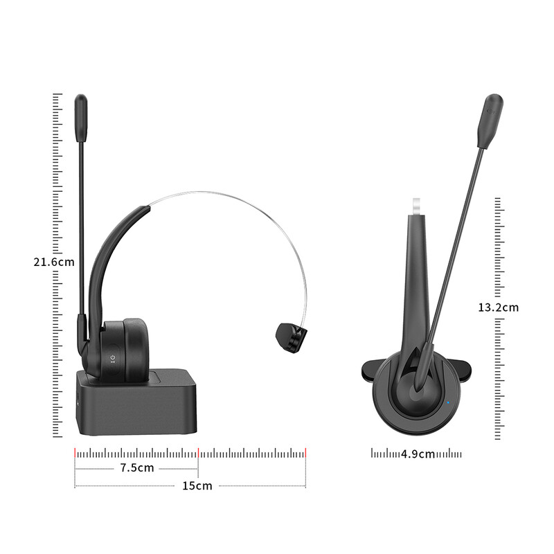 NOVE Bluetooth 5.4 slušalice s bazom za punjenje mikrofona, bežične slušalice za uredsko prijenosno računalo