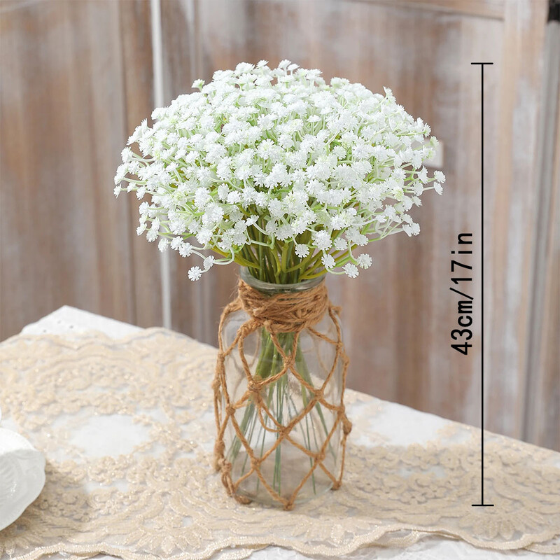 50 ks umelých kvetov "Baby's Breath", skutočný dotyk, gypsofila, vhodné na svadbu, nevestu, zásnuby, domácu ozdobu, dekoráciu izby