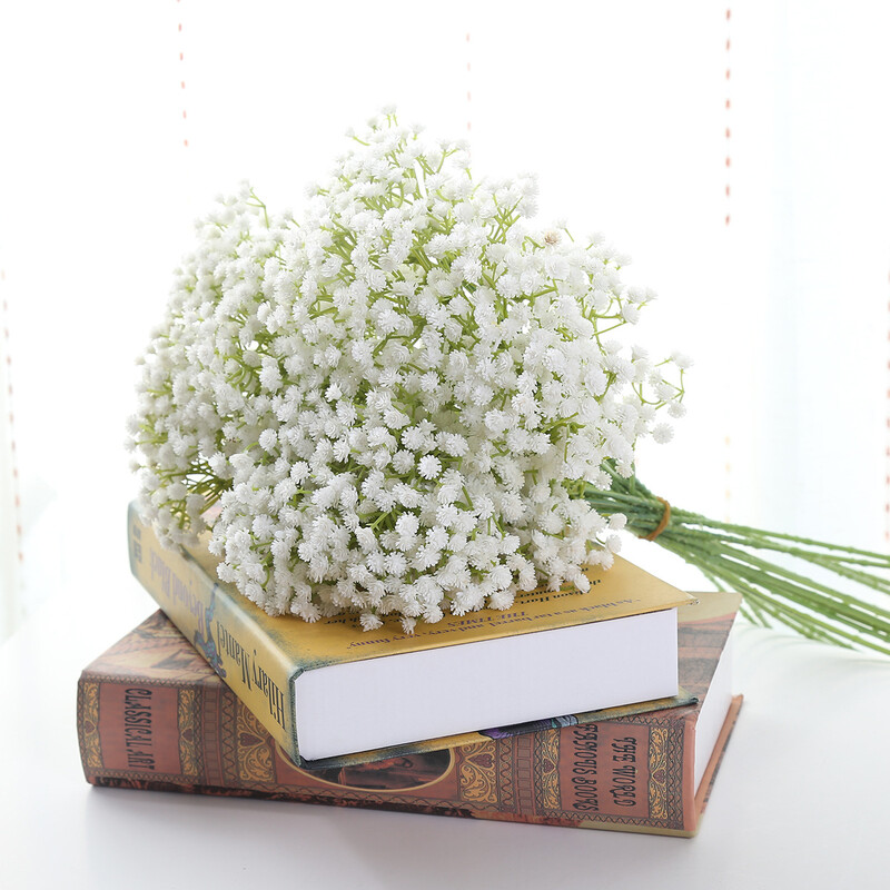 50 ks umelých kvetov "Baby's Breath", skutočný dotyk, gypsofila, vhodné na svadbu, nevestu, zásnuby, domácu ozdobu, dekoráciu izby