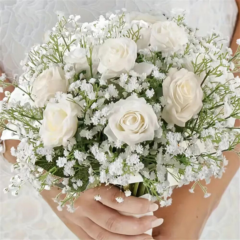 50 ks umelých kvetov "Baby's Breath", skutočný dotyk, gypsofila, vhodné na svadbu, nevestu, zásnuby, domácu ozdobu, dekoráciu izby
