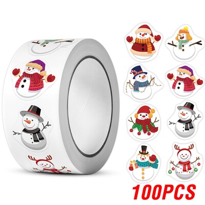 100-500 de bucăți autocolante heterotipice pentru Oameni de zăpadă cu tematică de Crăciun 8 modele DlY Etichete de decorare pentru petreceri de vacanță Autocolante de papetărie