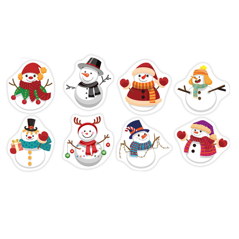 100-500 de bucăți autocolante heterotipice pentru Oameni de zăpadă cu tematică de Crăciun 8 modele DlY Etichete de decorare pentru petreceri de vacanță Autocolante de papetărie