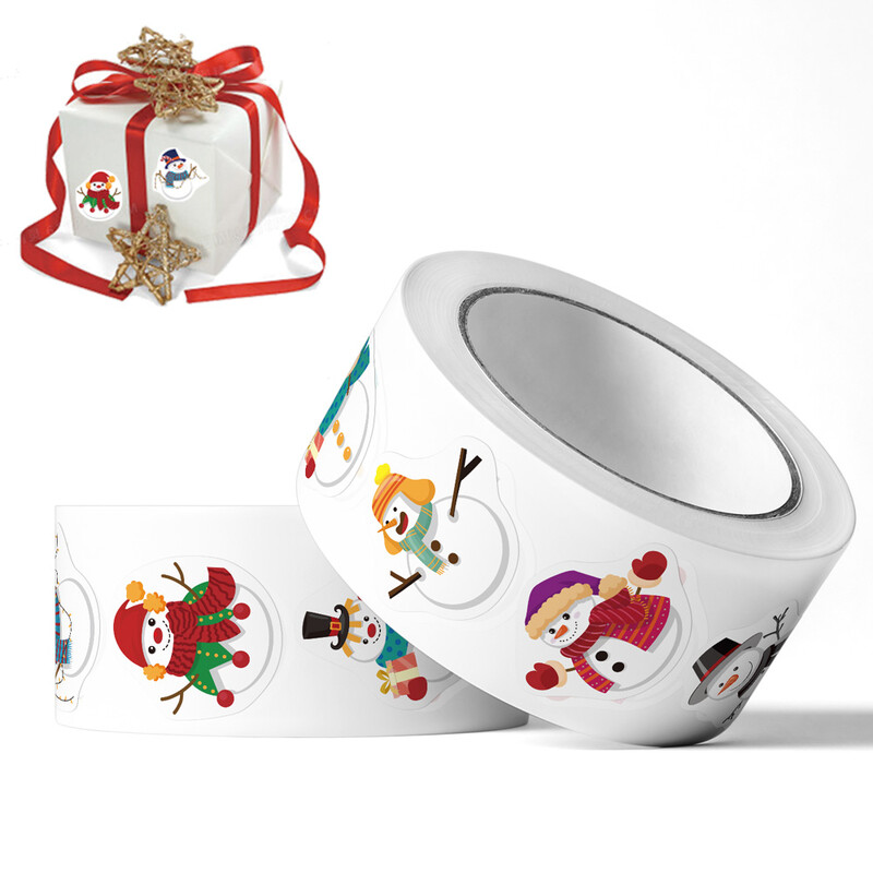 100-500 de bucăți autocolante heterotipice pentru Oameni de zăpadă cu tematică de Crăciun 8 modele DlY Etichete de decorare pentru petreceri de vacanță Autocolante de papetărie