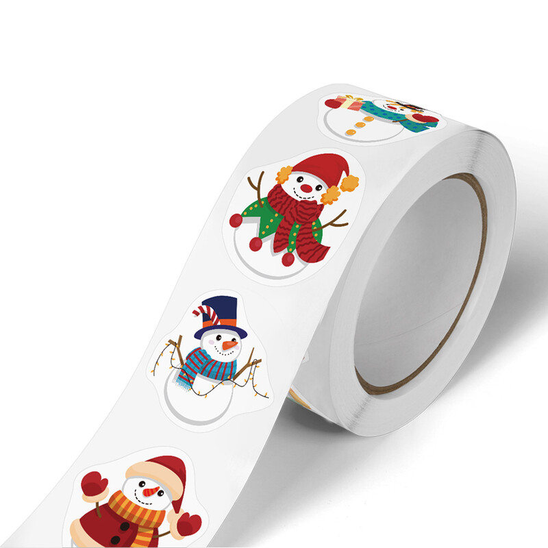 100-500 de bucăți autocolante heterotipice pentru Oameni de zăpadă cu tematică de Crăciun 8 modele DlY Etichete de decorare pentru petreceri de vacanță Autocolante de papetărie