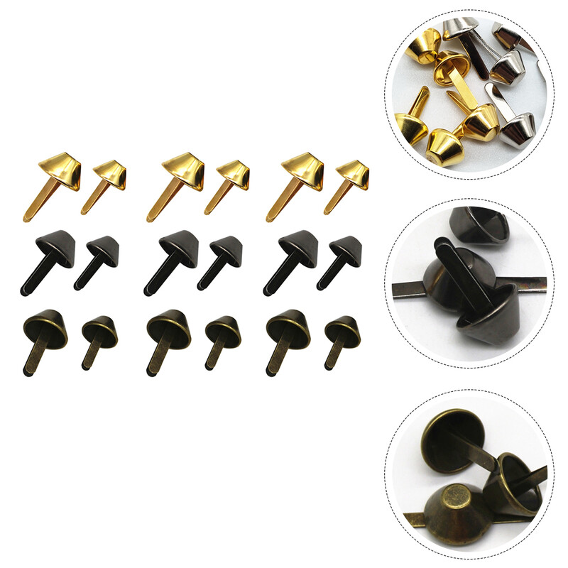 60 vnt. Kaušas Vinys Geležinis Krepšys Kniedės Pėda Dviejų kojų priedai Pėdos Smeigės Spygliai Kvadratinis