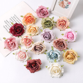 5/10 τεμ. 7cm Silk Rose Artificial Flower Μεταξωτό Διακόσμηση Δωματίου για Νύφες Γάμου Διακόσμηση DIY Craft Gift Accessories