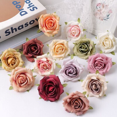5/10Pcs 7cm Svilena ruža Umjetni cvijet Svila Dekoracija kućne sobe za vjenčane mladenke Dekoracija DIY Craft Darovni dodaci