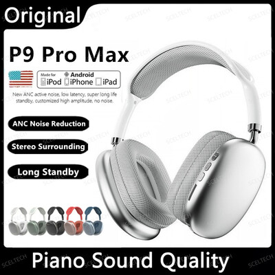 NAUJOS P9 Pro Max Air belaidės „Bluetooth“ ausinės triukšmą slopinančios ausinės, mikrofono priedai per ausis Sporto žaidimų ausinės, skirtos „Apple“