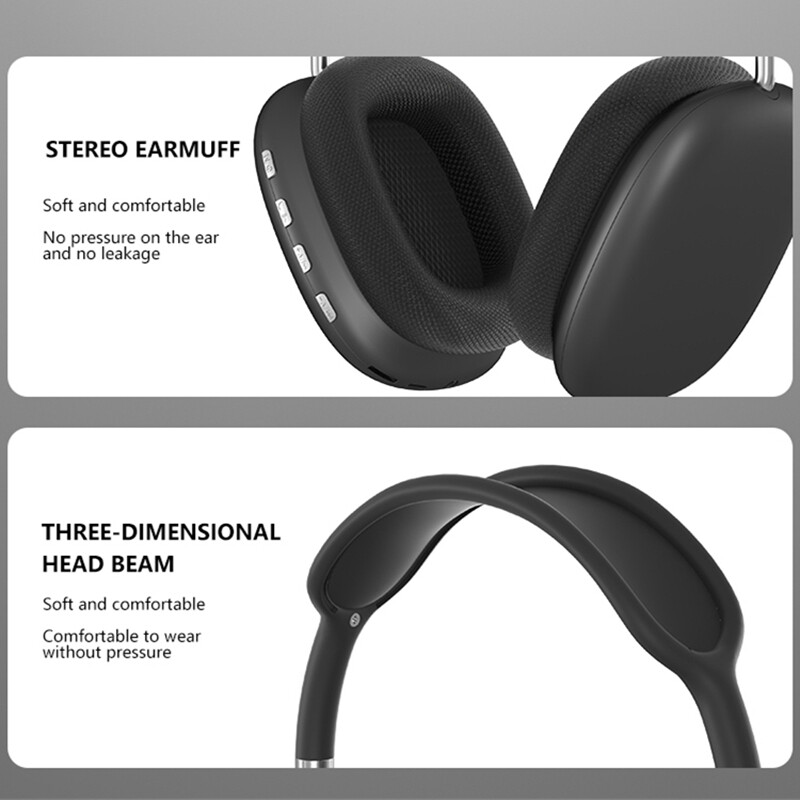 NOVÉ Bezdrôtové Bluetooth slúchadlá P9 Pro Max Air s potlačením hluku, mikrofónové pody, cez uši, športové herné slúchadlá pre Apple