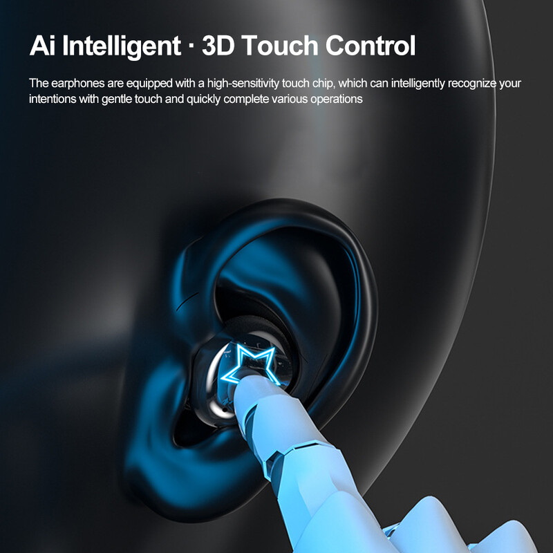 TWS belaidės ausinės LED su „Power Bank“ funkcija Suderinamas „Bluetooth 5.3 Hifi“ sportinės ausinės, skirtos mobiliojo telefono asmeniniam nešiojamajam kompiuteriui