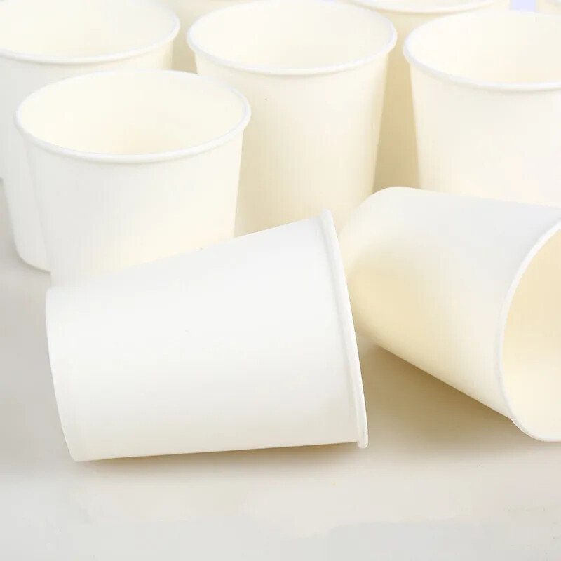 100 ks/balenie 250 ml čisto bielych papierových pohárov, jednorazové poháre na kávu, čaj a mlieko, párty potreby na pitie
